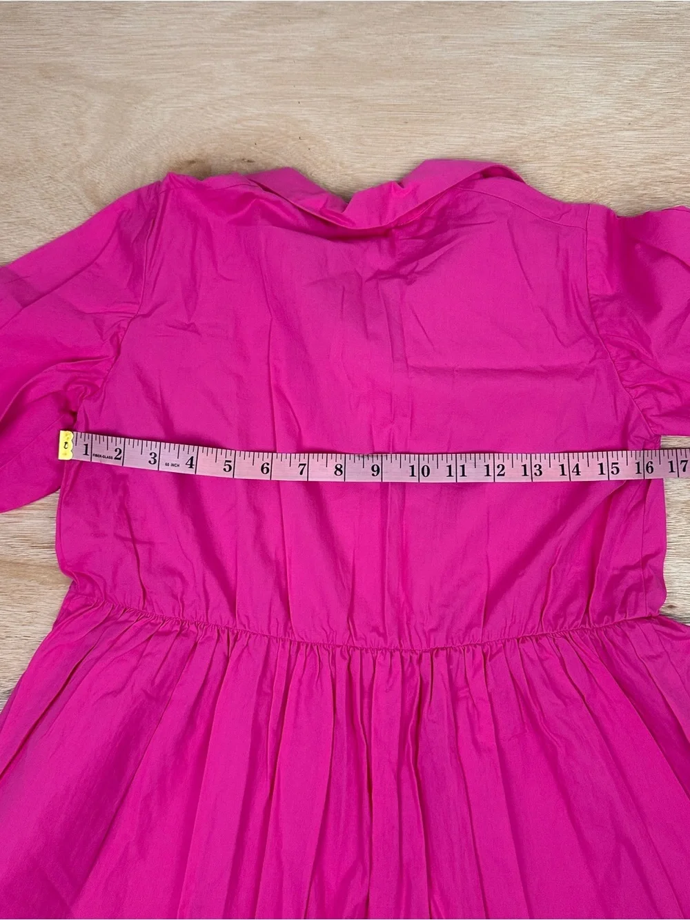 Zara Hot Pink Tiered Button Front  Shirt Dress